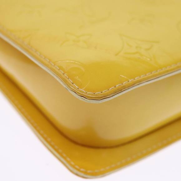 LOUIS VUITTON Monogram Vernis Motto Pouch Lime Yellow M91059 LV Auth 75874 - Picture 15 of 16